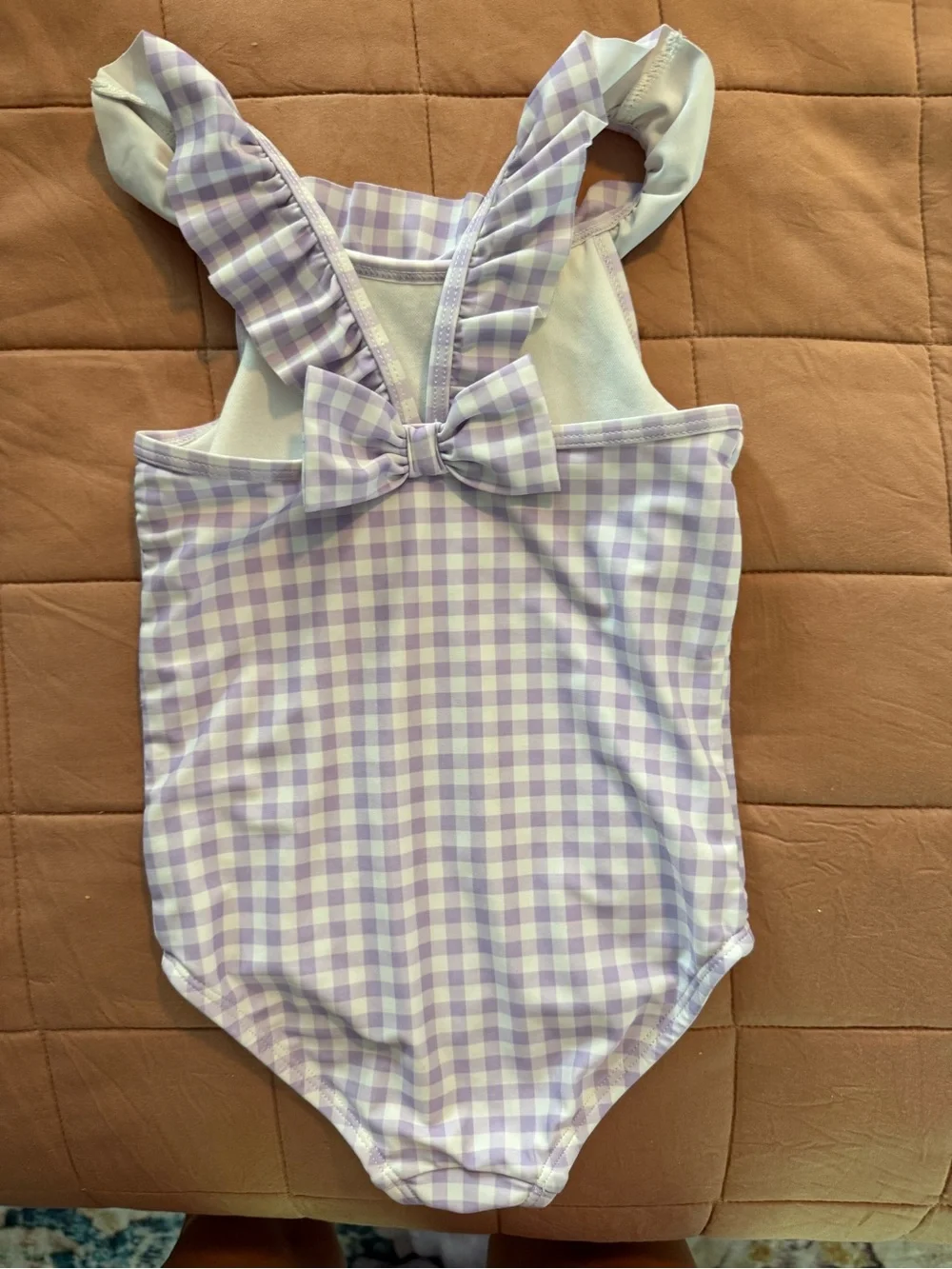 Carter's Lavender Gingham Ruffle One-Piece Swim
